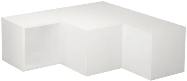 NORDVÄRK Compact TV-bord, med 1 fack och 2 lådor - vit melamin (90x92)