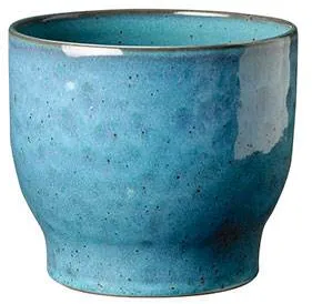 Knabstrup Keramik blomkruka, dimmig blå - Ø:16,5 cm